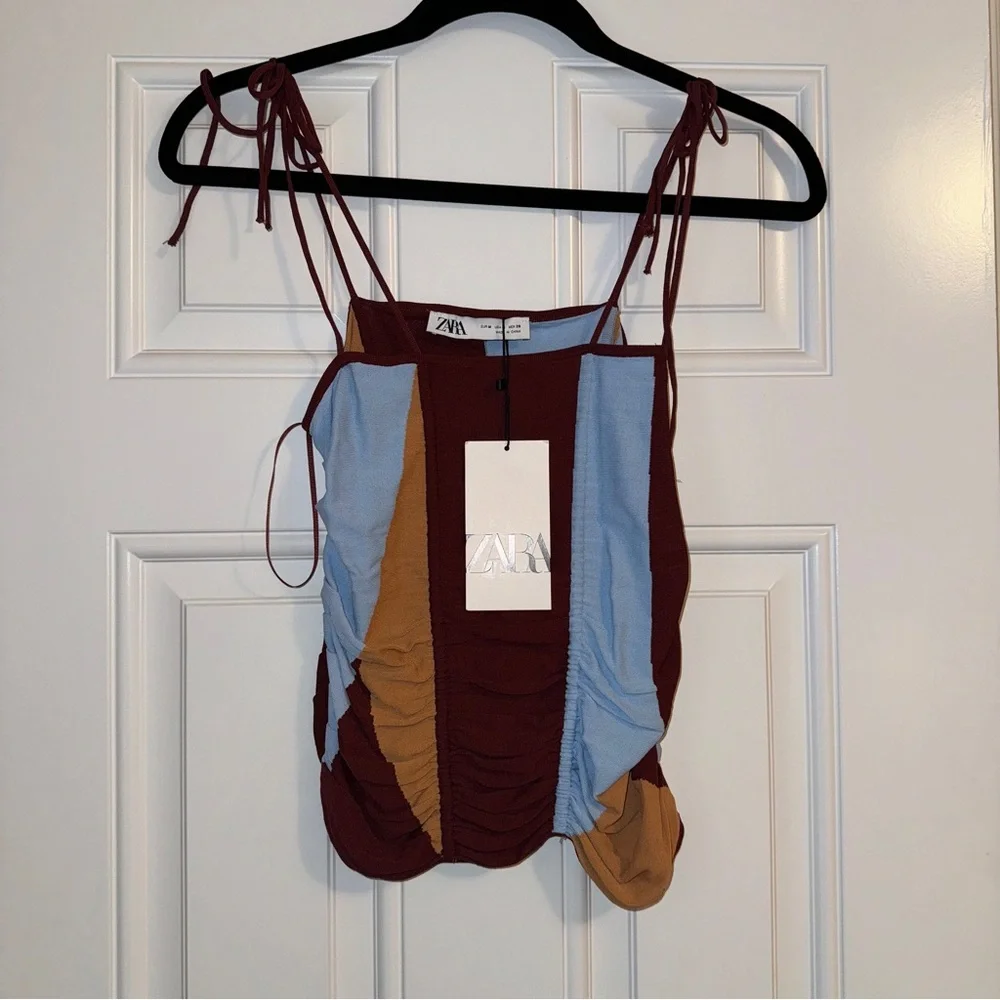 Zara Multicolor Ruched Top - Picture 2 of 8